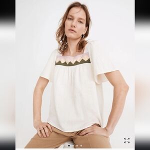 Madewell Patchwork Square Neck Top
